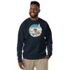 Dachshund Dog Funny Japanese Ukiyo-e Unisex Premium Sweatshirt - Navy Blazer / S