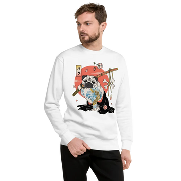 Samurai Pug Dog Ukiyo-e Unisex Premium Sweatshirt