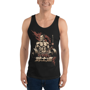 Samurai Bodybuilding Gym Ukiyo-e Unisex Tank Top - Black / XS