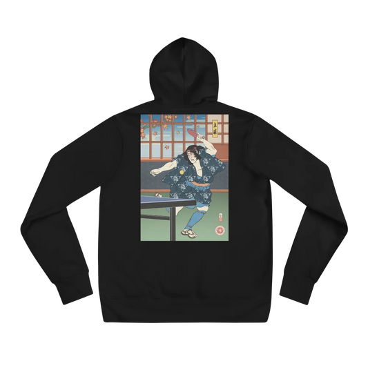 Samurai Table Tennis Ping Pong Ukiyo-e Unisex Hoodie - Black / S