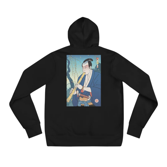 Samurai Play Shakuhachi Bamboo Flute Ukiyo-e Unisex Hoodie