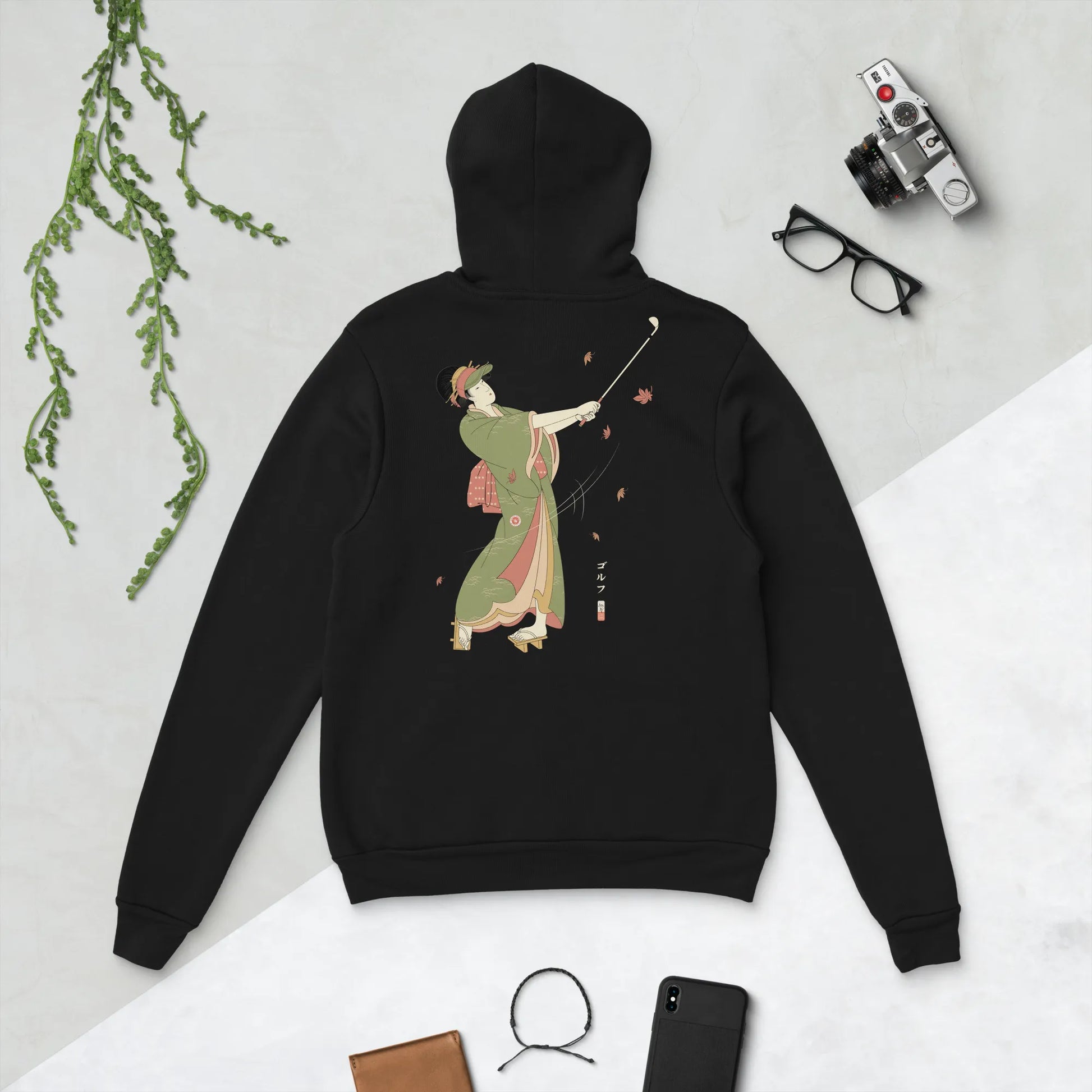 Geisha Golf Player Japanese Ukiyo-e Unisex Hoodie -