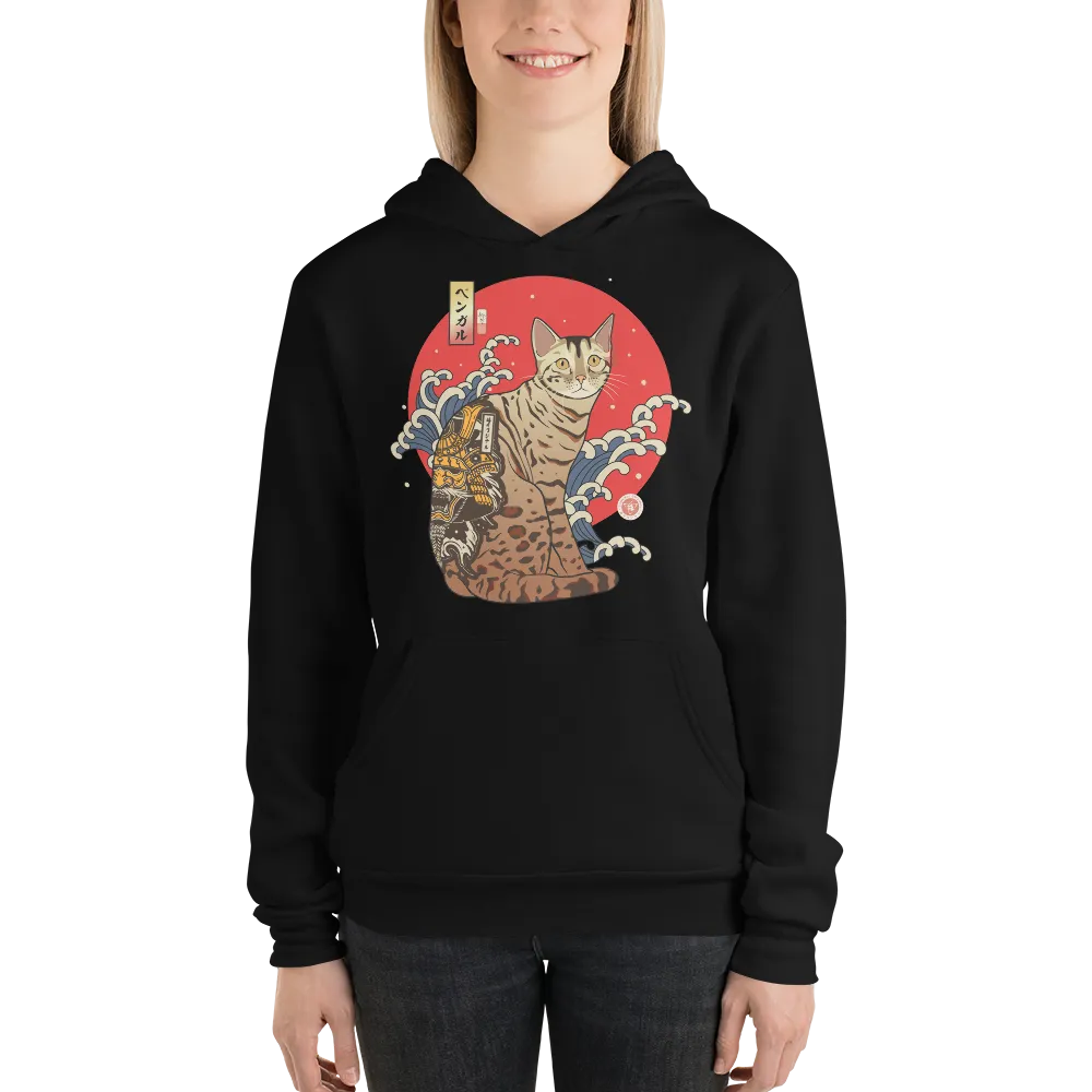 Bengal Cat Japanese Ukiyo-e Unisex Hoodie -