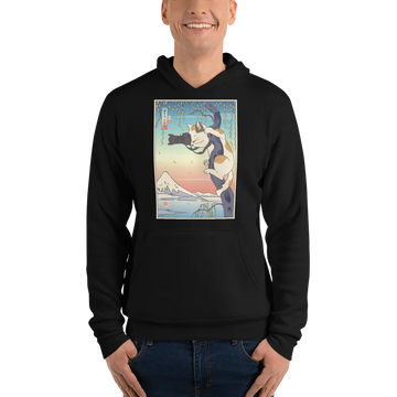 Cat Photographer Funny Japanese Ukiyo-e Unisex Hoodie - Black / S