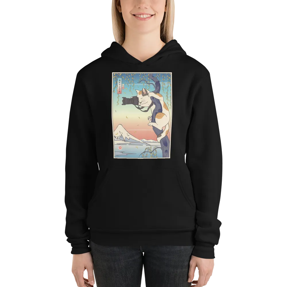 Cat Photographer Funny Japanese Ukiyo-e Unisex Hoodie -