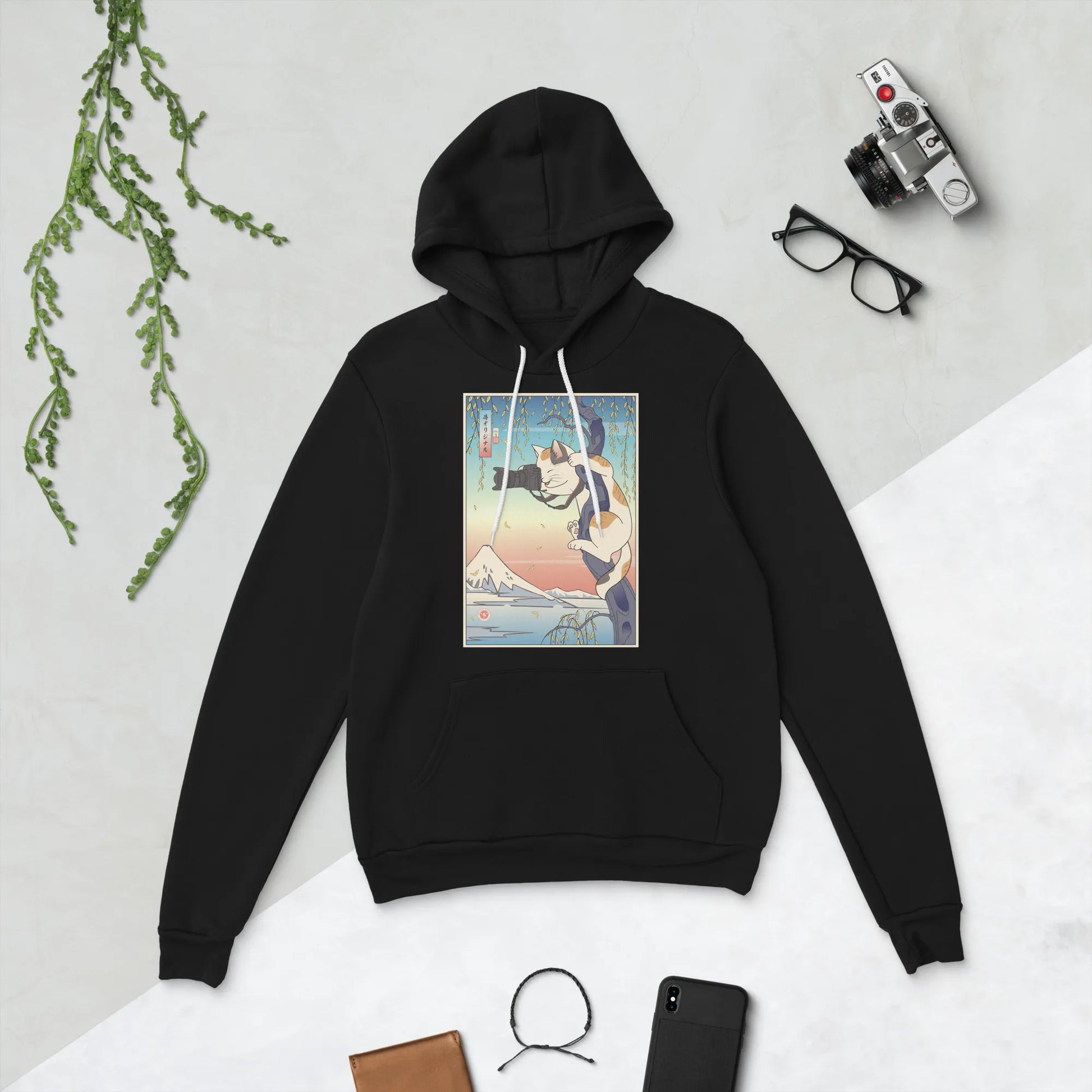 Cat Photographer Funny Japanese Ukiyo-e Unisex Hoodie -