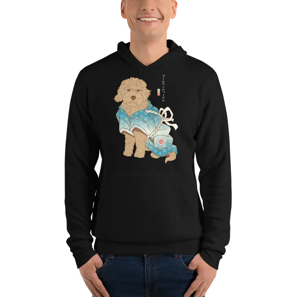 Golden Doodle Dog Funny Japanese Ukiyo-e Unisex Hoodie - Black / S