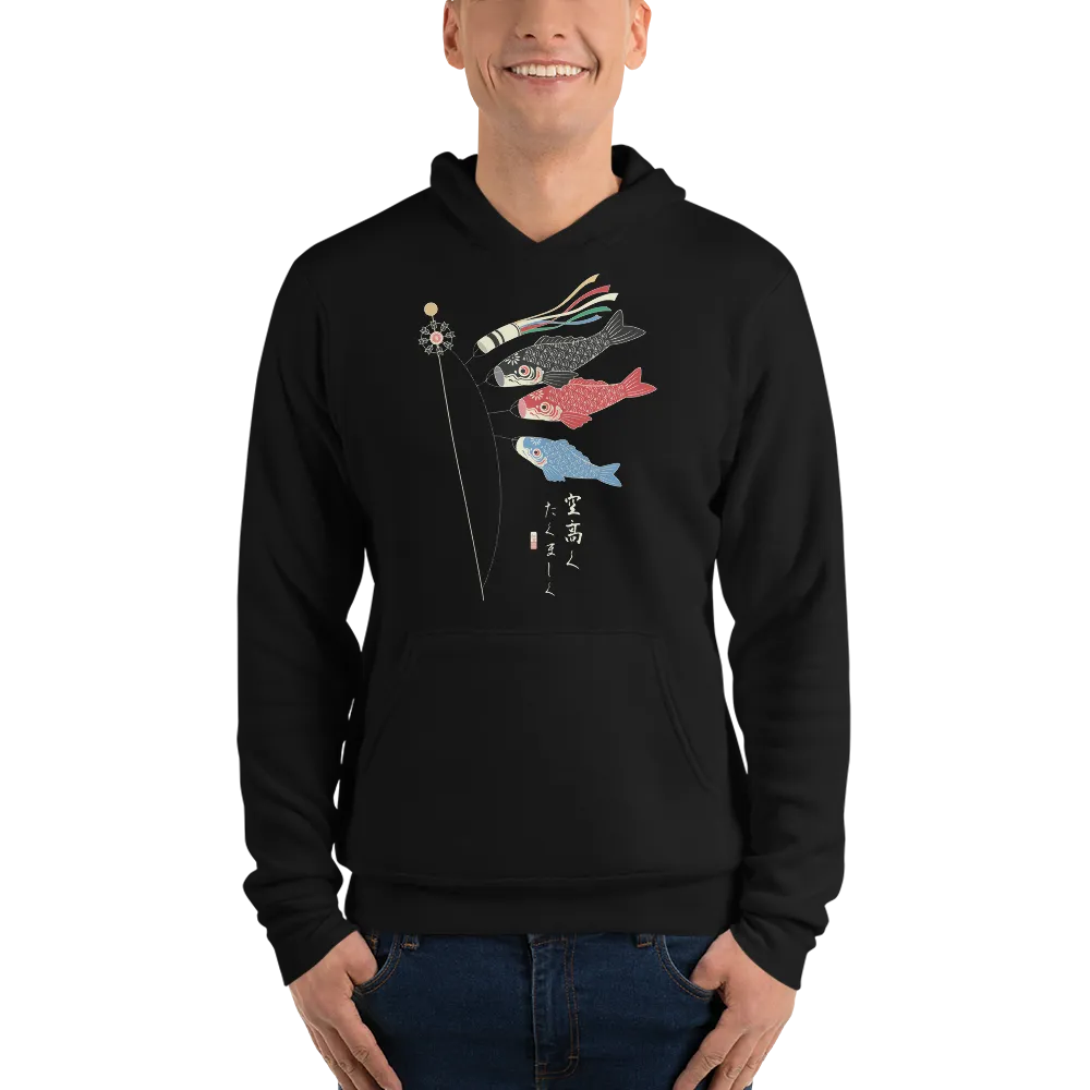 Koinobori Carp Flag Japanese Ukiyo-e Unisex Hoodie - Black / S