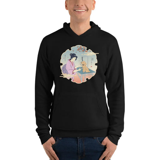 Geisha Groomer Japanese Ukiyo-e Unisex Hoodie - Black / S