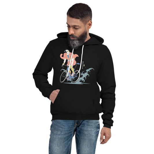 Samurai Bicycle Racing Ukiyo-e Unisex hoodie - Black / S