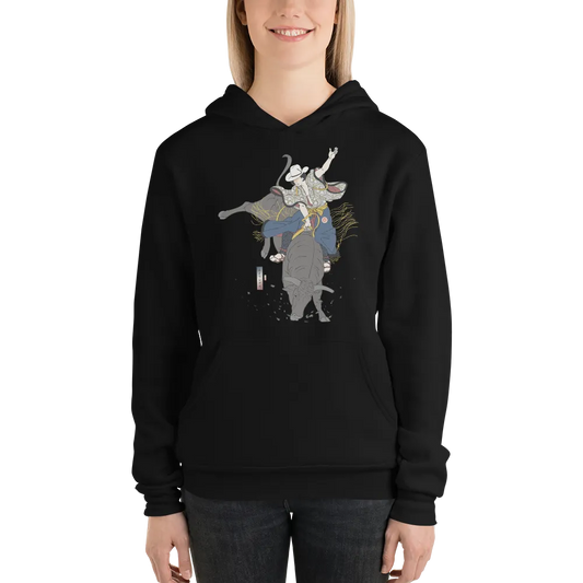 Samurai Bull Riding Ukiyo-e Unisex hoodie - Samurai Original