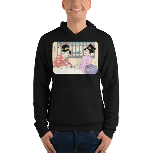 Geisha Henna Artist Japanese Ukiyo-e Unisex Hoodie - Black / S