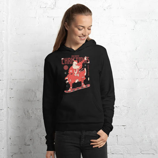 Santa Samurai Snowboard Christmas Ukiyo-e Unisex hoodie