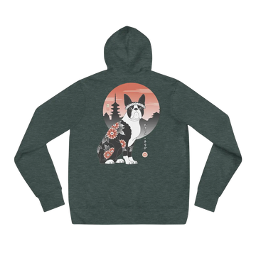 Samurai Boston Terrier Ukiyo-e Unisex Hoodie - Samurai Original