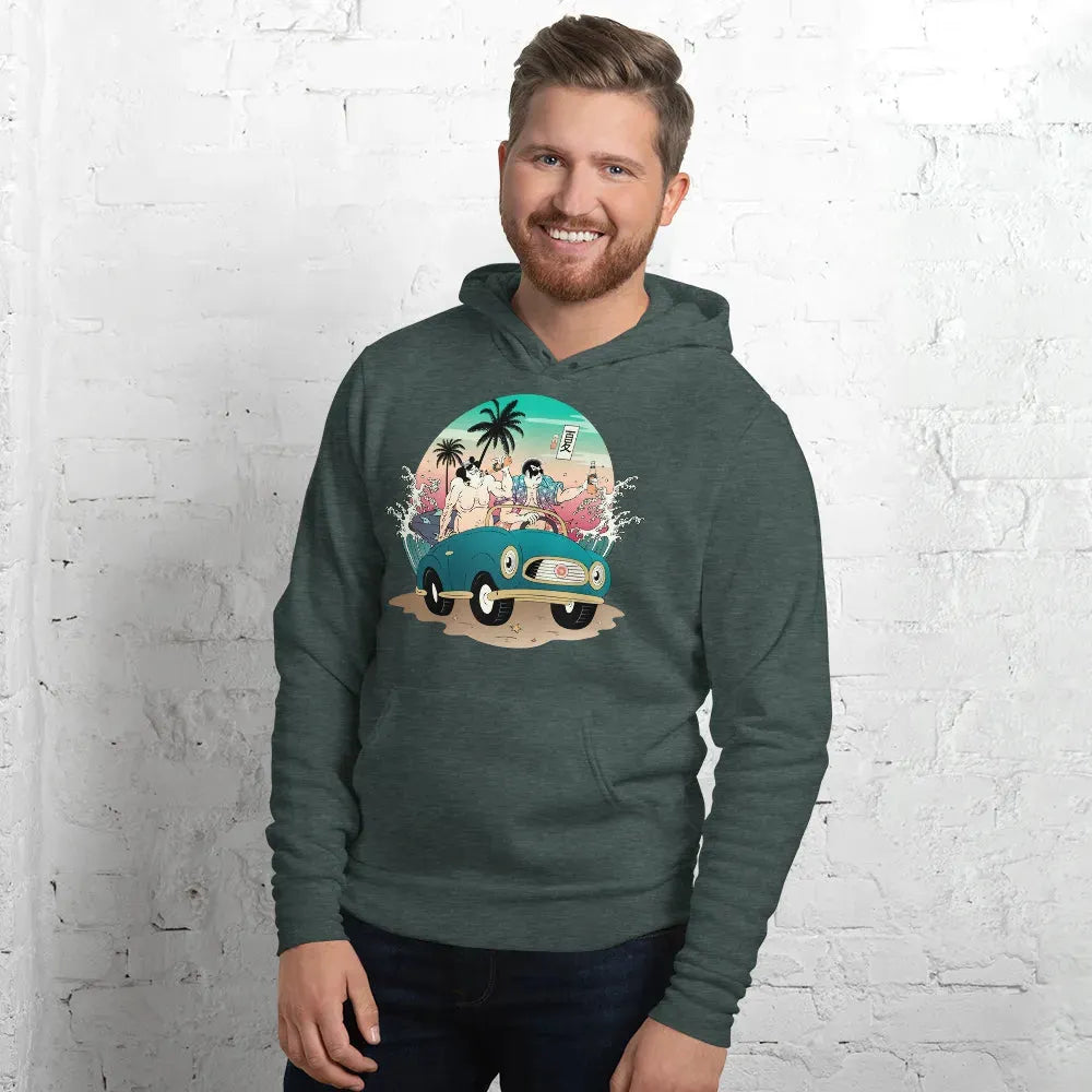 Samurai and Summer Party Ukiyo-e Unisex Hoodie - Samurai Original