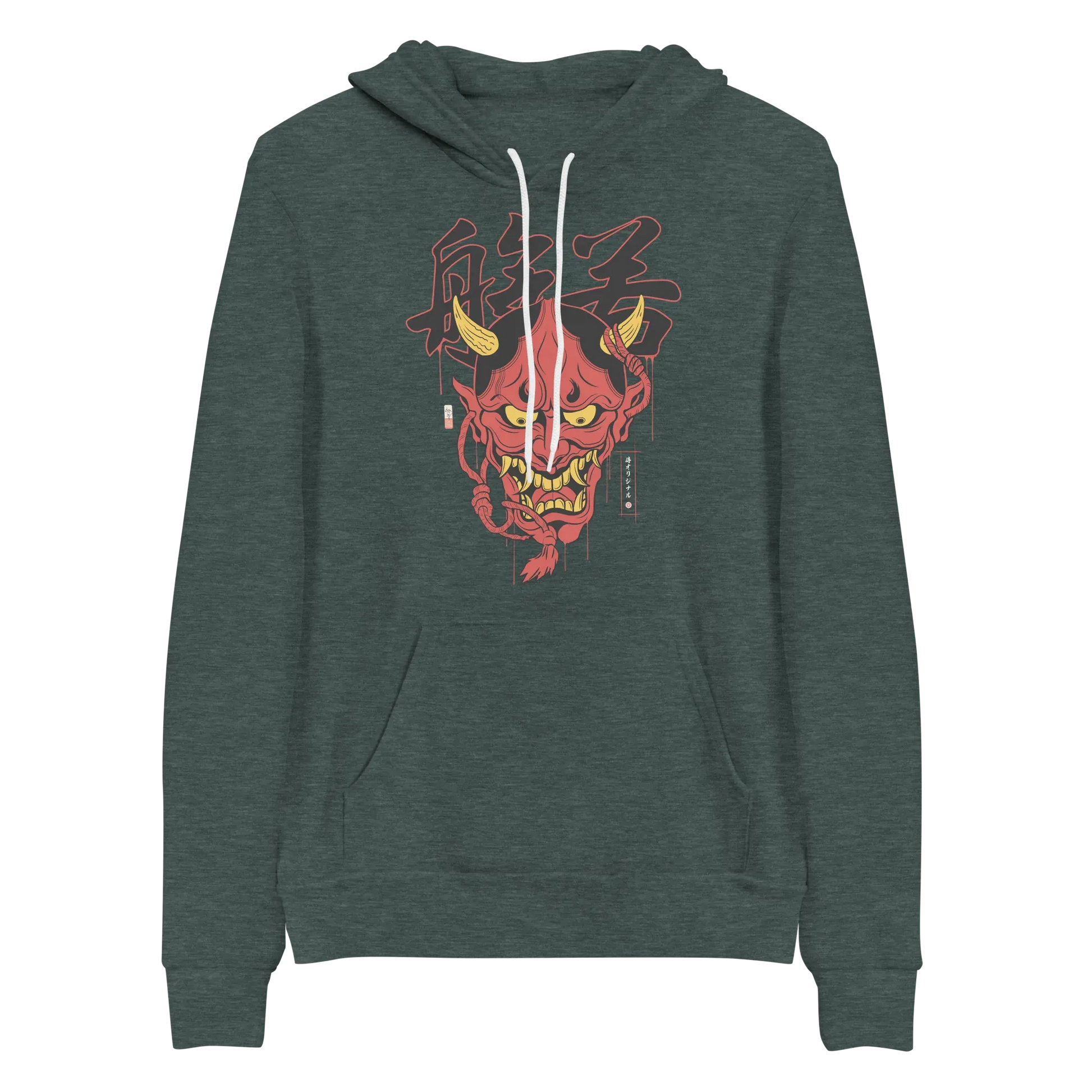 Hannya Japanese Ukiyo-e Unisex Hoodie - Heather Forest / S