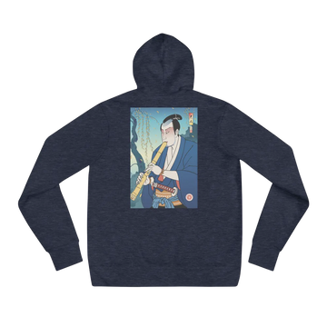 Samurai Play Shakuhachi Bamboo Flute Ukiyo-e Unisex Hoodie