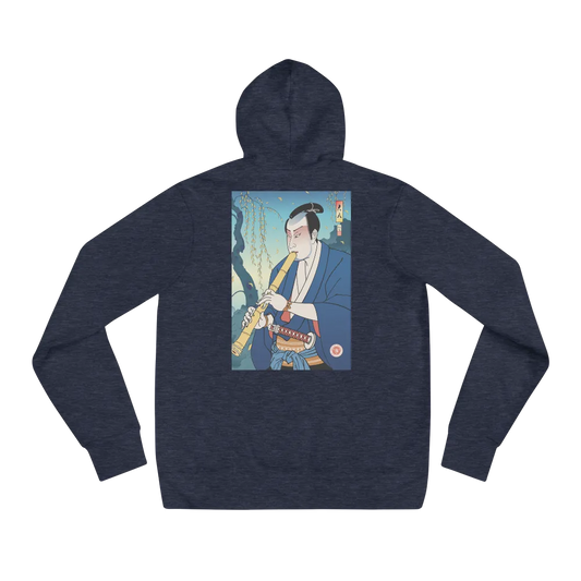 Samurai Play Shakuhachi Bamboo Flute Ukiyo-e Unisex Hoodie