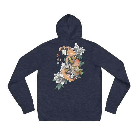 Samurai Boxer Dog Ukiyo-e Unisex Hoodie - Samurai Original