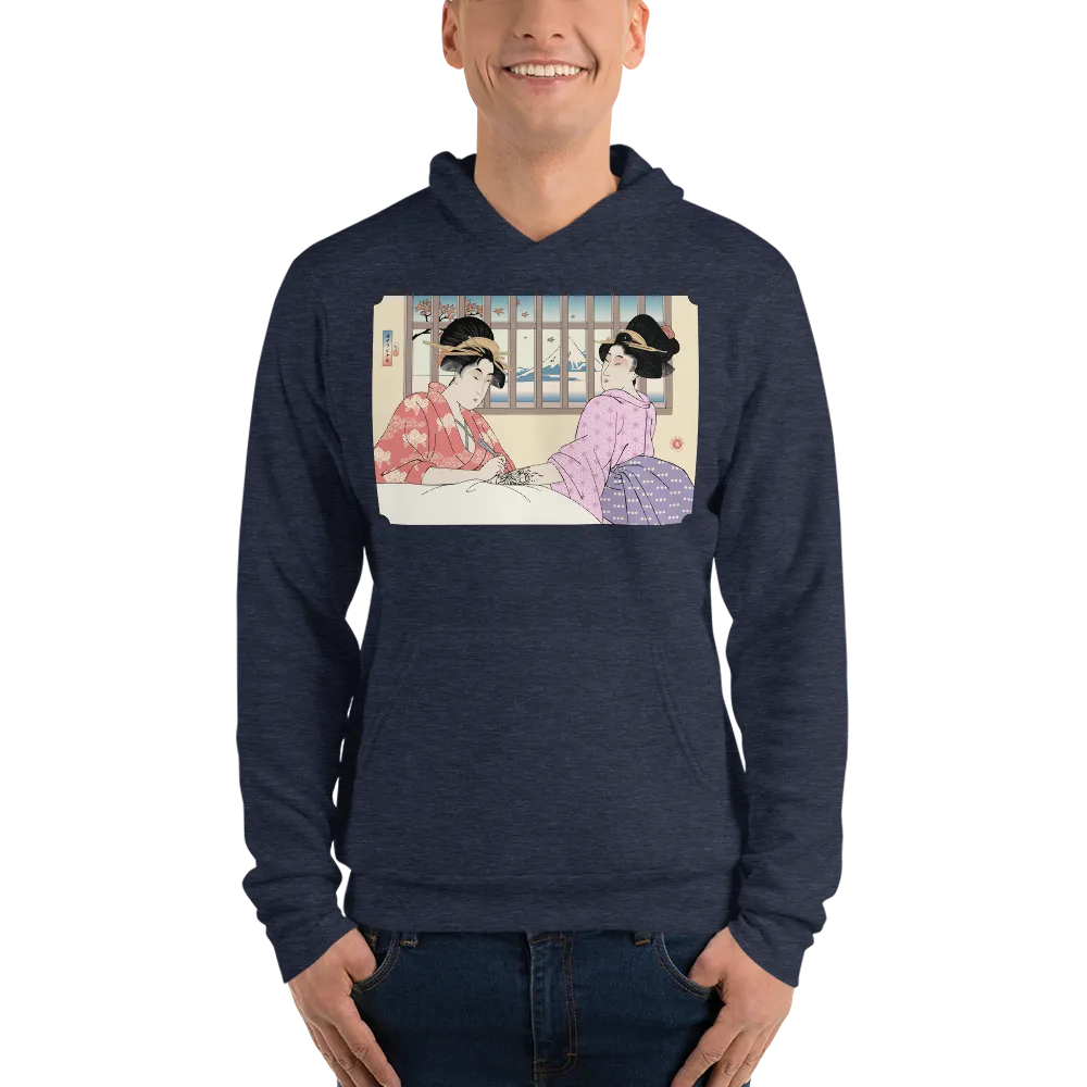 Geisha Henna Artist Japanese Ukiyo-e Unisex Hoodie - Heather Navy / S