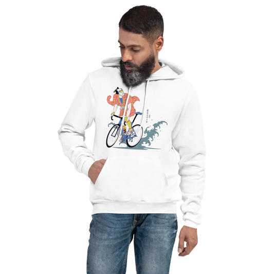 Samurai Bicycle Racing Ukiyo-e Unisex hoodie - White / S