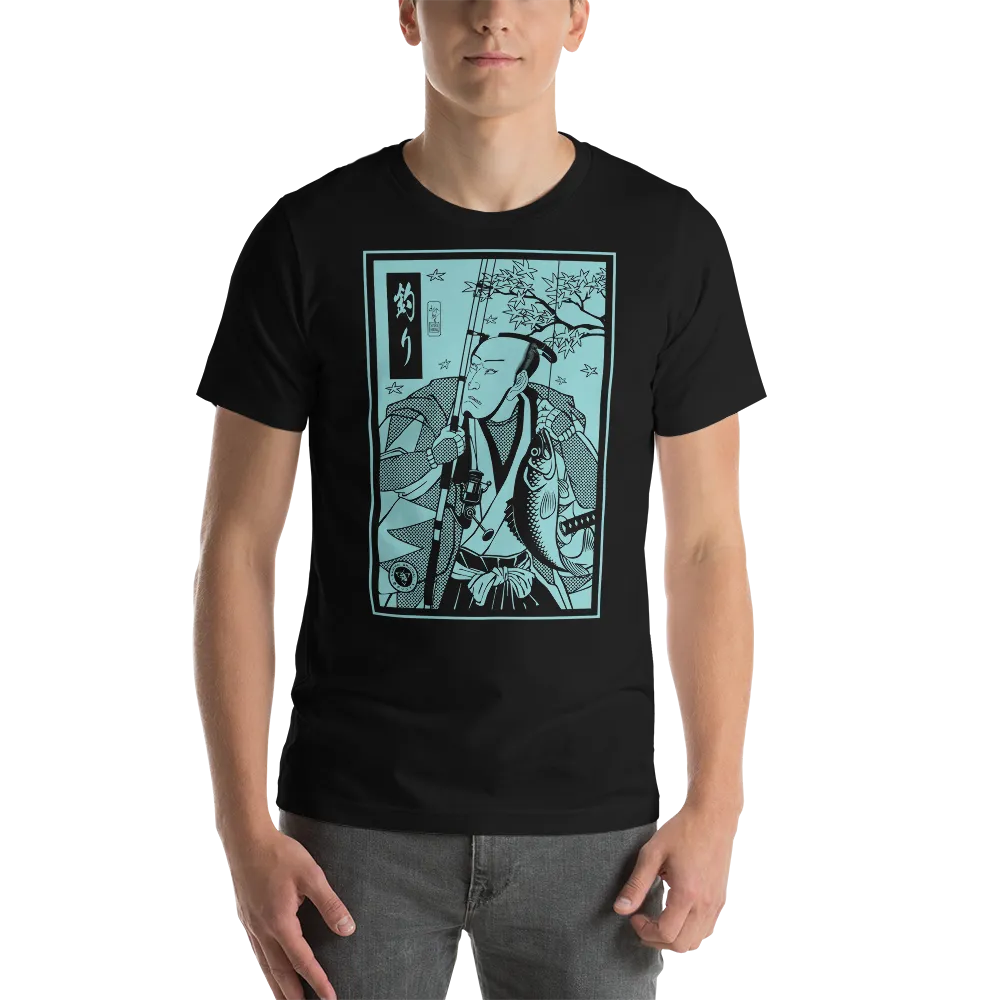 Samurai Fishing 5 Ukiyo-e Unisex T-Shirt - Samurai Original