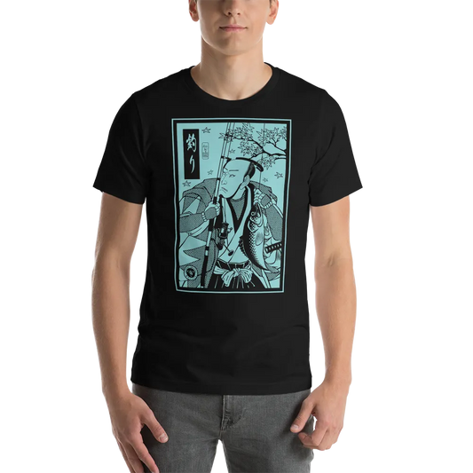 Samurai Fishing 5 Ukiyo-e Unisex T-Shirt - Samurai Original