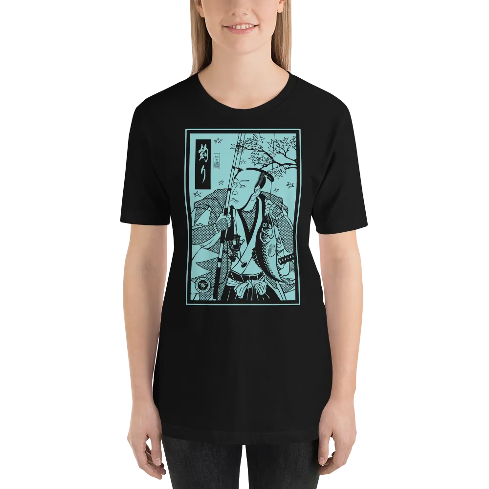 Samurai Fishing 5 Ukiyo-e Unisex T-Shirt - Samurai Original