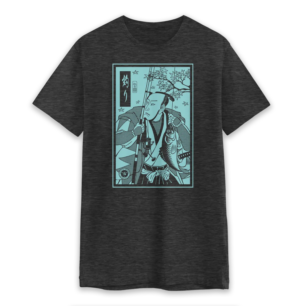 Samurai Fishing 5 Ukiyo-e Unisex T-Shirt - Samurai Original