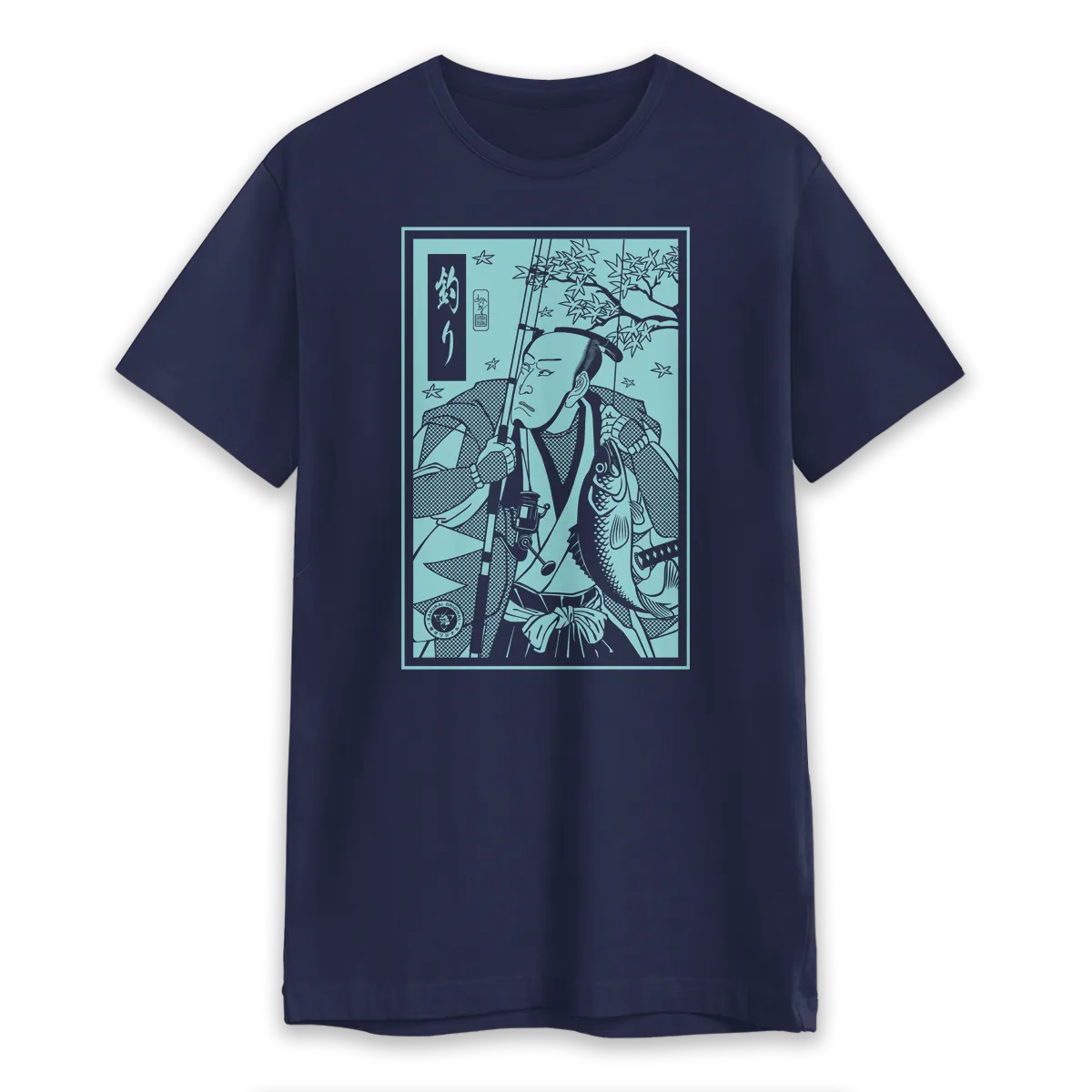 Samurai Fishing 5 Ukiyo-e Unisex T-Shirt - Samurai Original