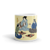 Samurai Drinking Sake Ukiyo-e White Glossy Mug