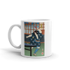 Samurai Table Tennis Ping Pong Ukiyo-e White Glossy Mug - Samurai Original