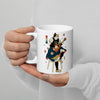 Samurai Play Mandolin Music Ukiyo-e White Glossy Mug