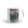 Samurai Table Tennis Ping Pong Ukiyo-e White Glossy Mug - Samurai Original