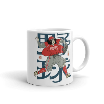 Samurai Baseball Player 3 Sport Ukiyo-e White Glossy Mug - Samurai Original