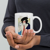 Samurai Drink Coffee Ukiyo-e White Glossy Mug