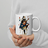 Samurai Play Mandolin Music Ukiyo-e White Glossy Mug